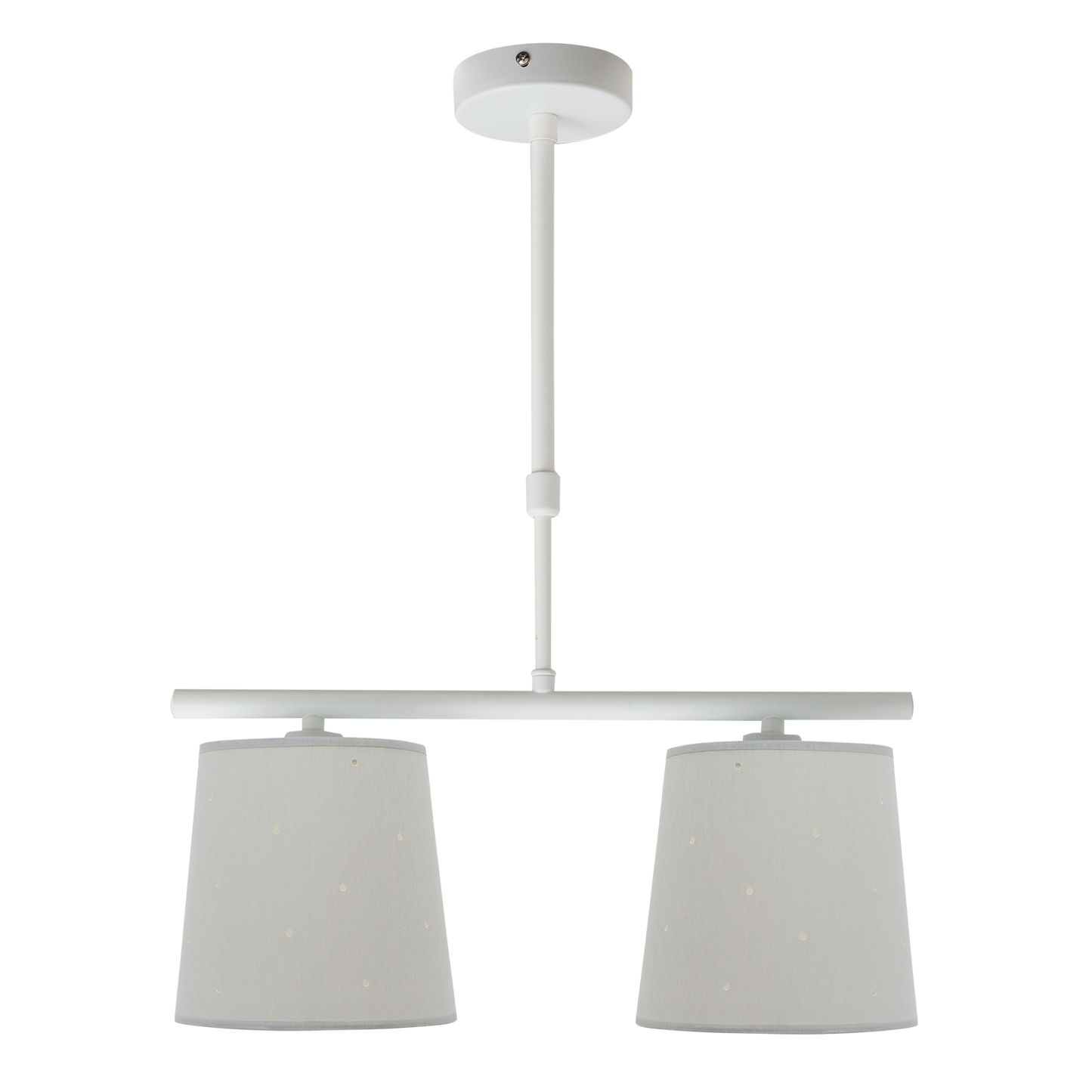 Lámpara Consciencia Gris 2xE14 de Fabrilamp: Iluminación suave y decorativa para habitaciones infantiles.