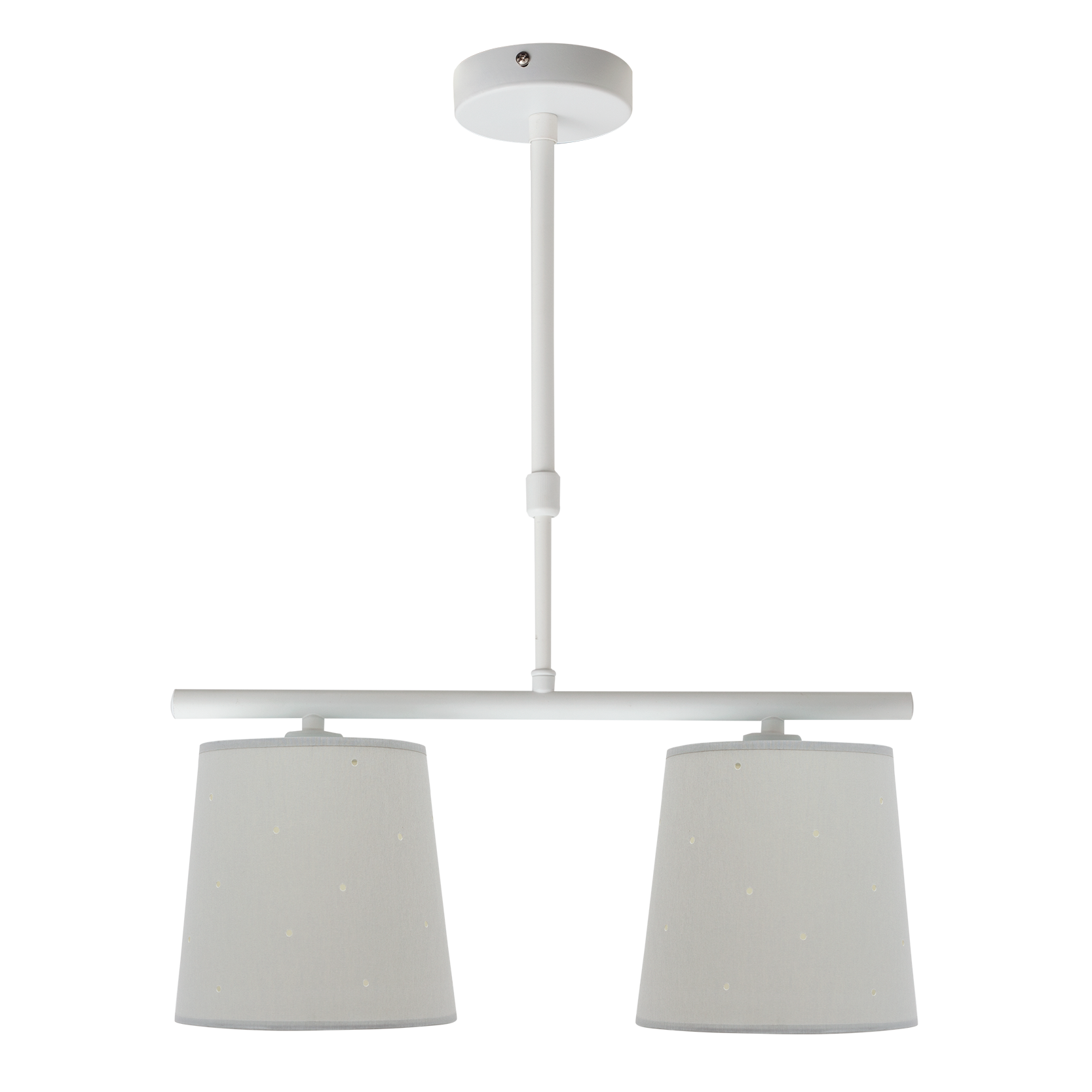 Lámpara Consciencia Gris 2xE14 de Fabrilamp: Iluminación suave y decorativa para habitaciones infantiles.