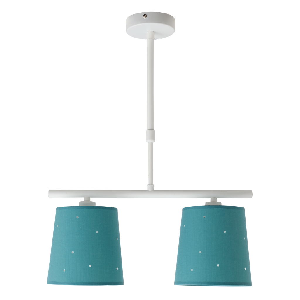 Lámpara Consciencia fabricada en Metal y Textil color Turquesa