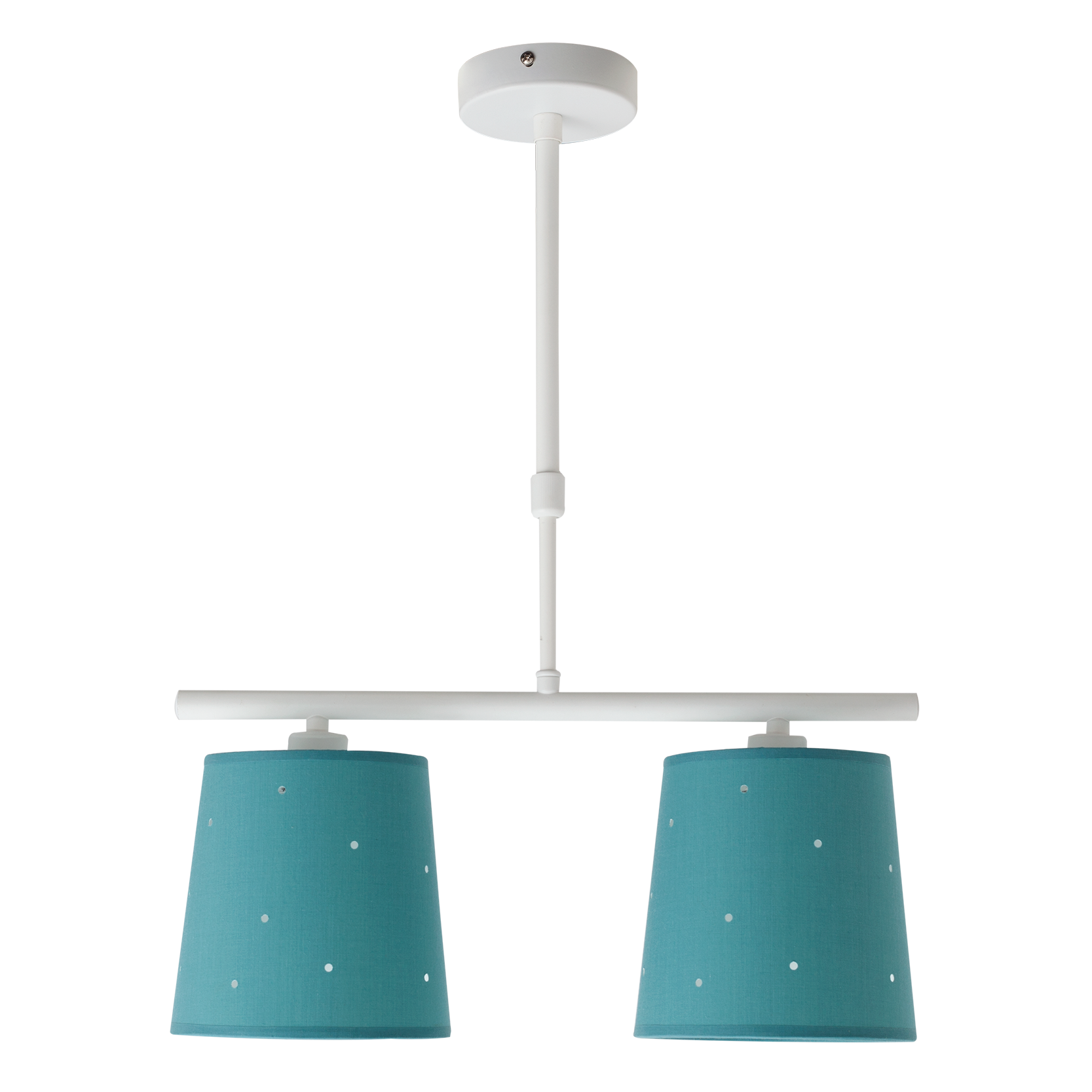 Lámpara Consciencia fabricada en Metal y Textil color Turquesa