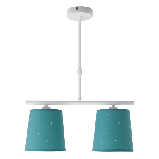 Lámpara Consciencia fabricada en Metal y Textil color Turquesa