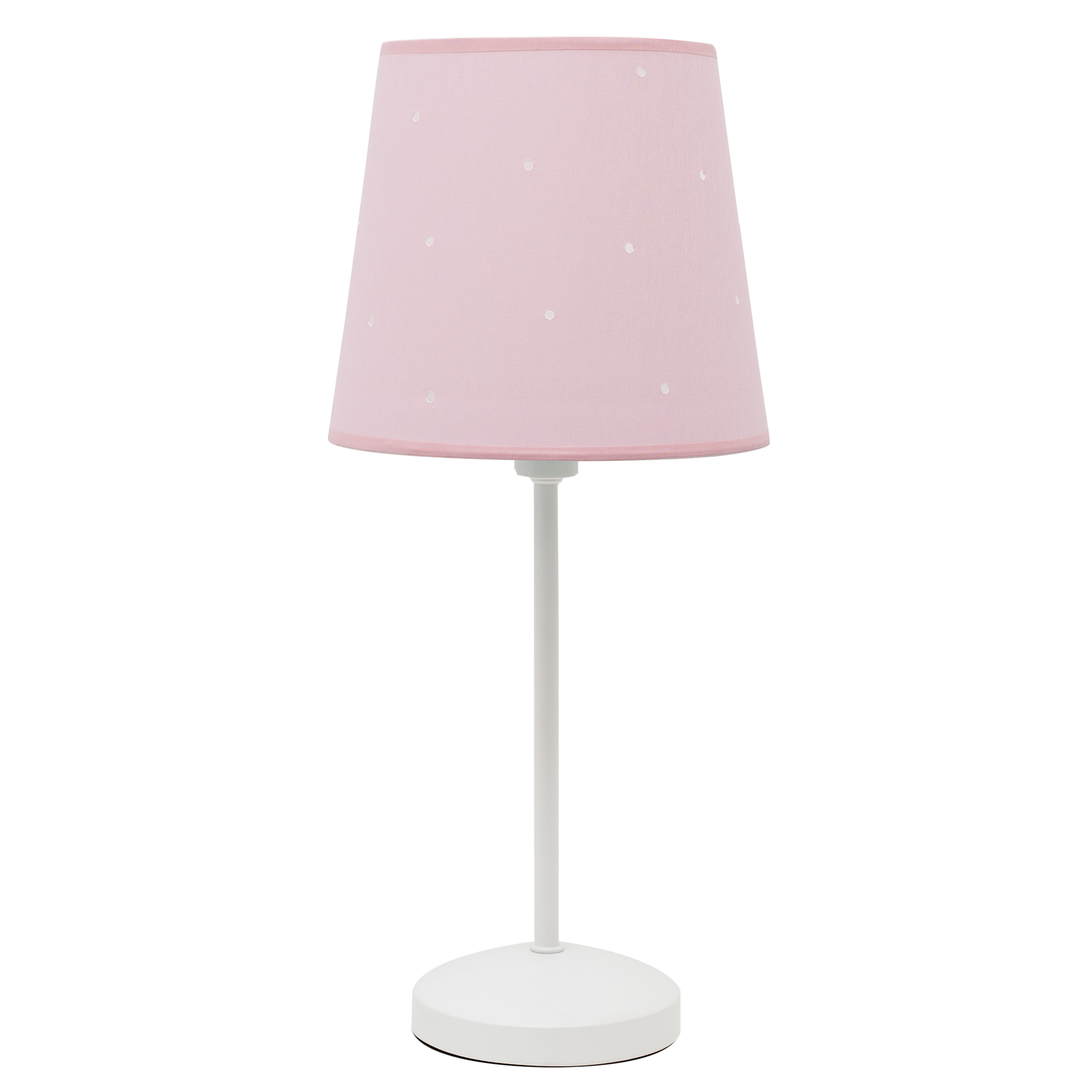 Lámpara Consciencia fabricada en metal y textil, color rosa, ideal para luz suave