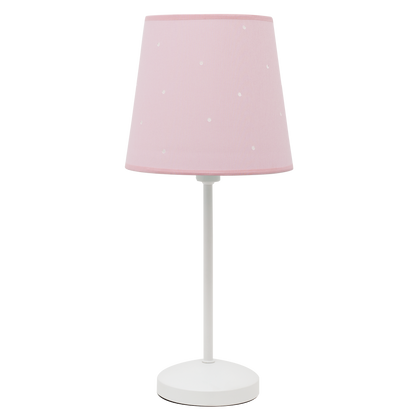 Lámpara Consciencia fabricada en metal y textil, color rosa, ideal para luz suave