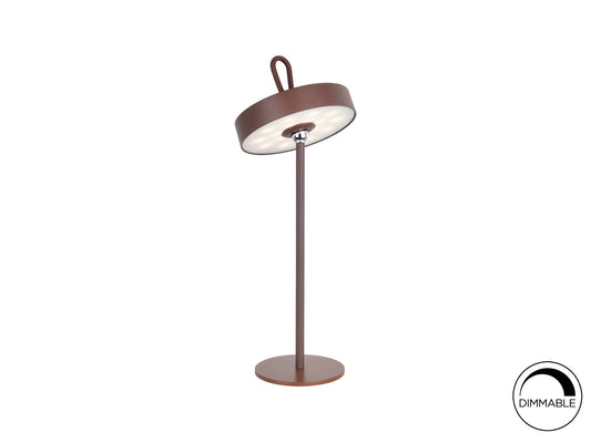 Lámpara de Sobremesa LED Portátil Gong 35 cm Acabado Corten Schuller - vista principal | Schuller