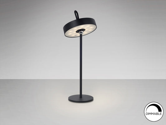 Lámpara de Sobremesa LED Portátil Gong 35 cm Negro Exterior Schuller en ambiente decorado | Schuller