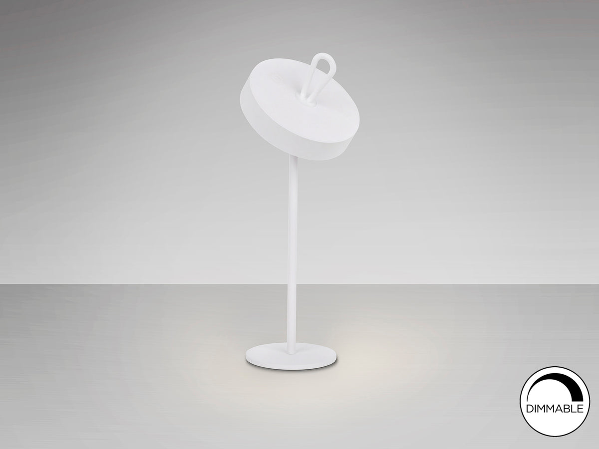 Lámpara de Sobremesa LED Portátil Gong 35 cm Blanco Schuller en ambiente decorado | Schuller