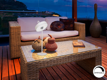 Lámpara de Sobremesa LED Portátil Gong 35 cm Blanco Schuller en ambiente decorado | Schuller · Ref. 551869