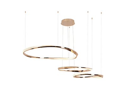 Lámpara Colgante LED Orbitas 3 Aros 120W Acabado Oro Schuller - vista principal | Schuller