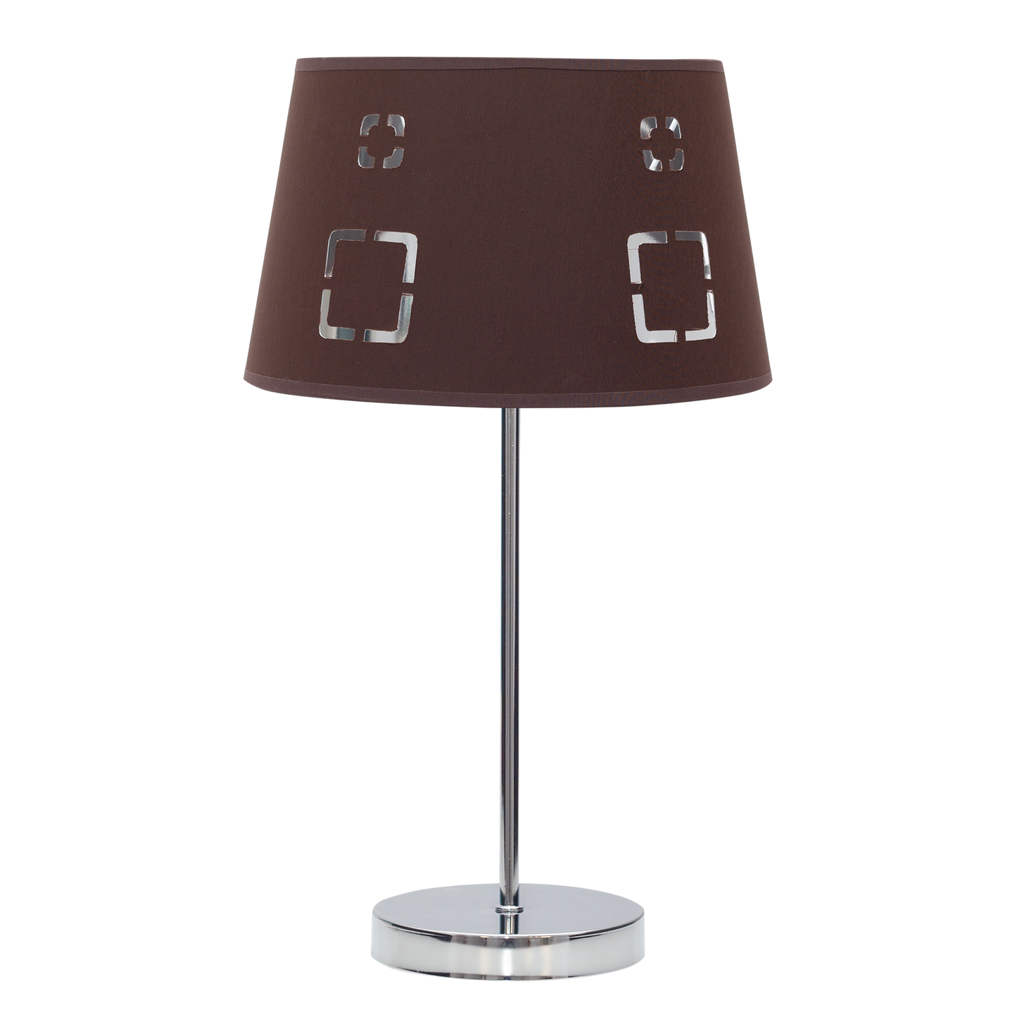 Lámpara Celaya fabricada en metal y textil color marrón, ideal para iluminación suave en interiores