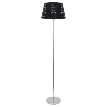 Pie de salón Celaya negro de Fabrilamp, diseño moderno y elegante para iluminar tu sala.  Compra en luzguru.com