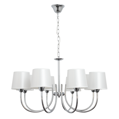 Lámpara Guadalajara fabricada en metal color cromo, ideal para interior
