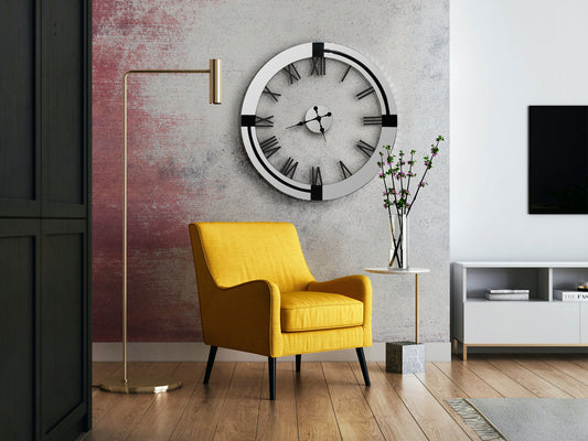 Reloj de Pared Kairos 88 cm Aro de Espejo Biselado Negro Schuller en ambiente decorado | Schuller