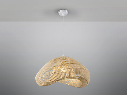 Colgante de Lámpara Colgante Sabah de Schuller (Sabah) en color Ratán Natural con pantalla de fibras naturales de 55 cm - Ref 567589.
