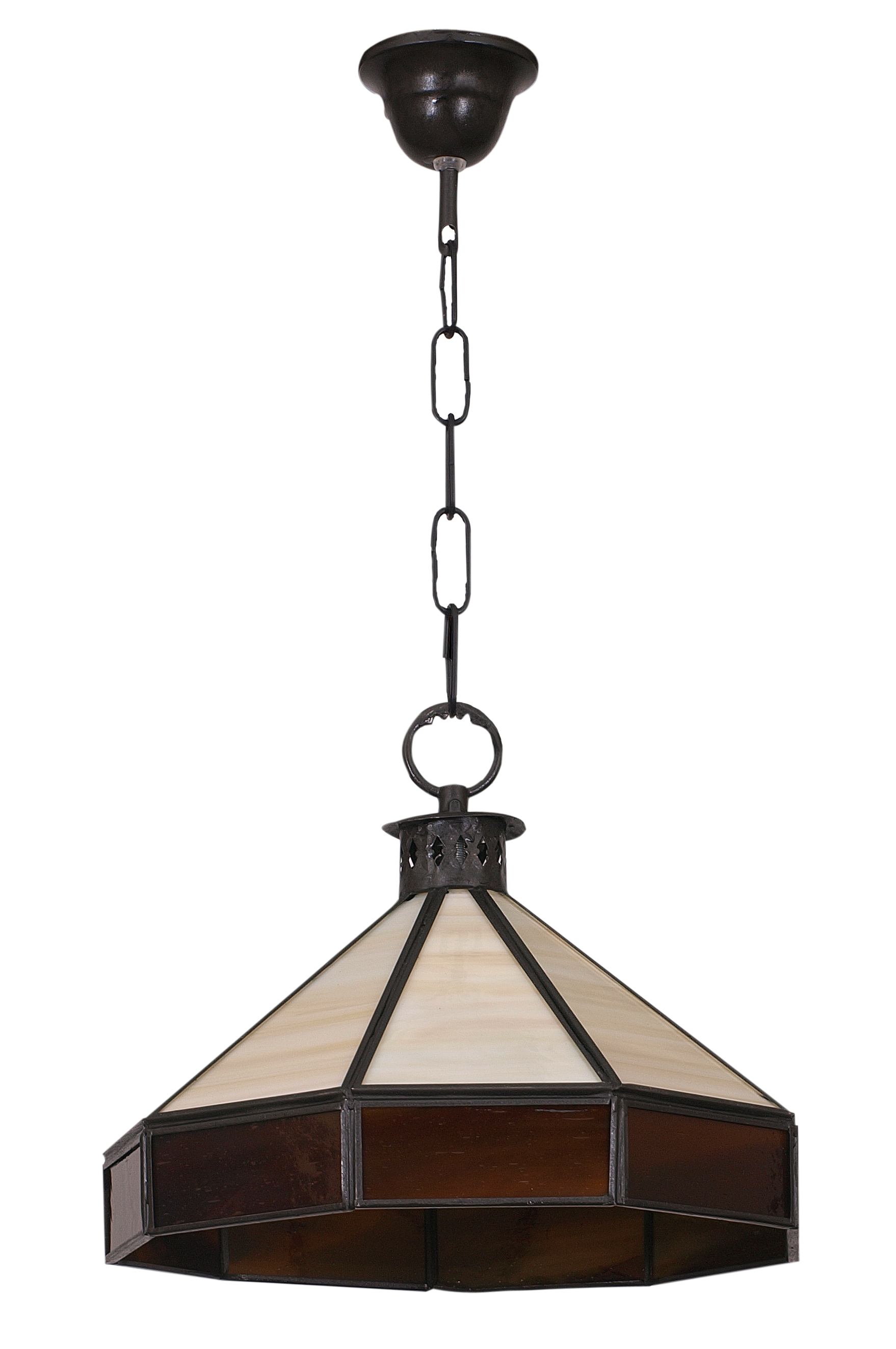 Lámpara colgante Adarve fabricada en resina y metal color negro/beis