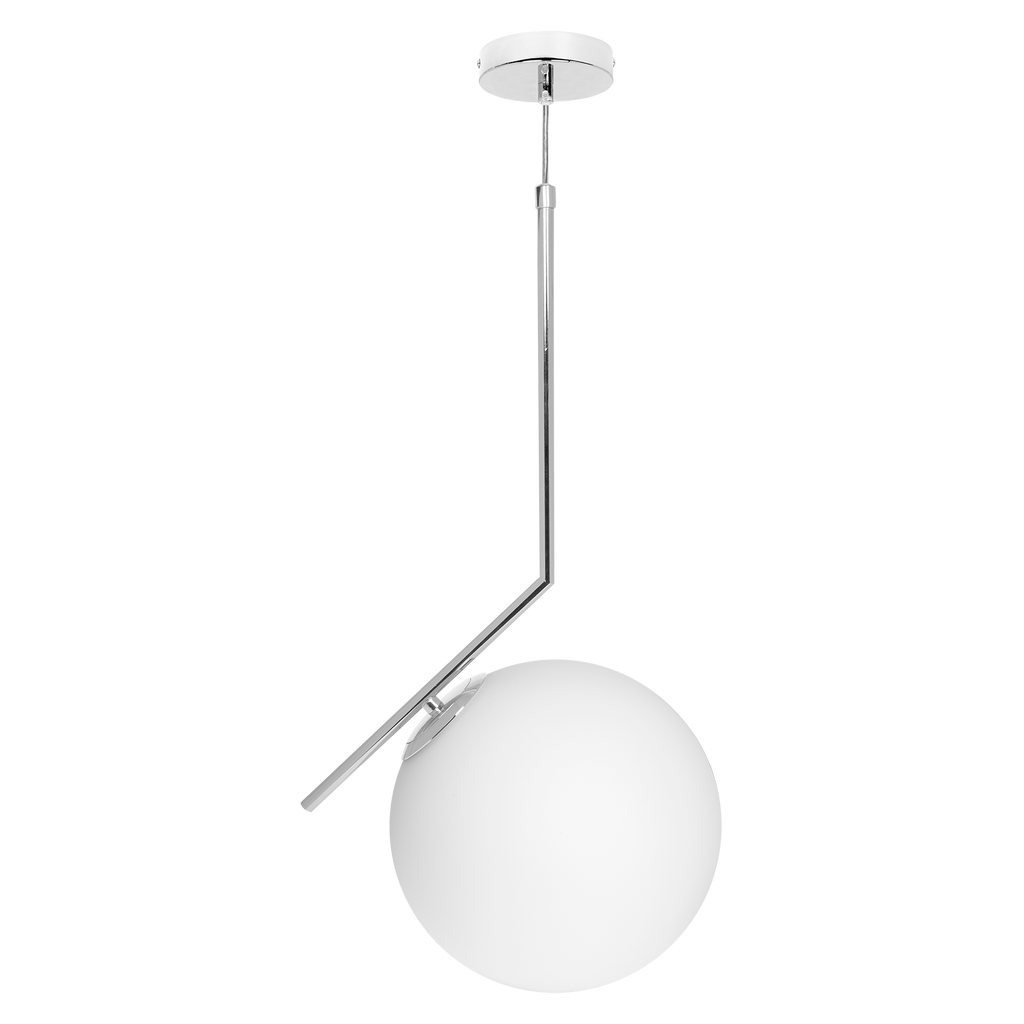 Colgante Aimee Cromo E27, vista frontal, Fabrilamp, luzguru.com