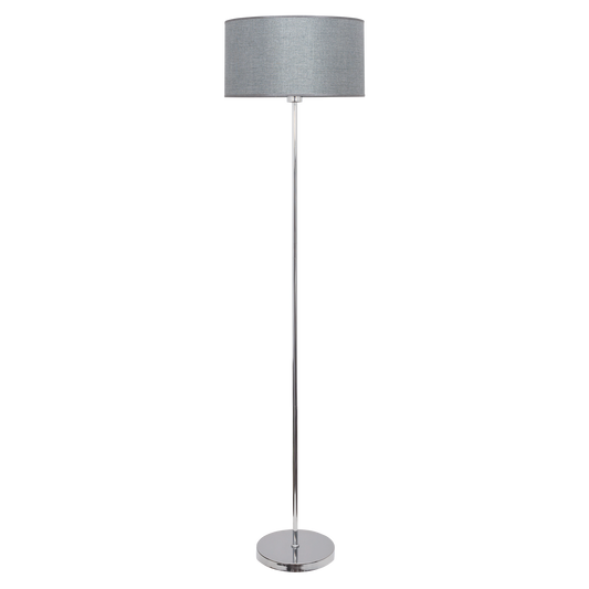 Lámpara de pie Axel fabricada en metal color plata, ideal para iluminación interior