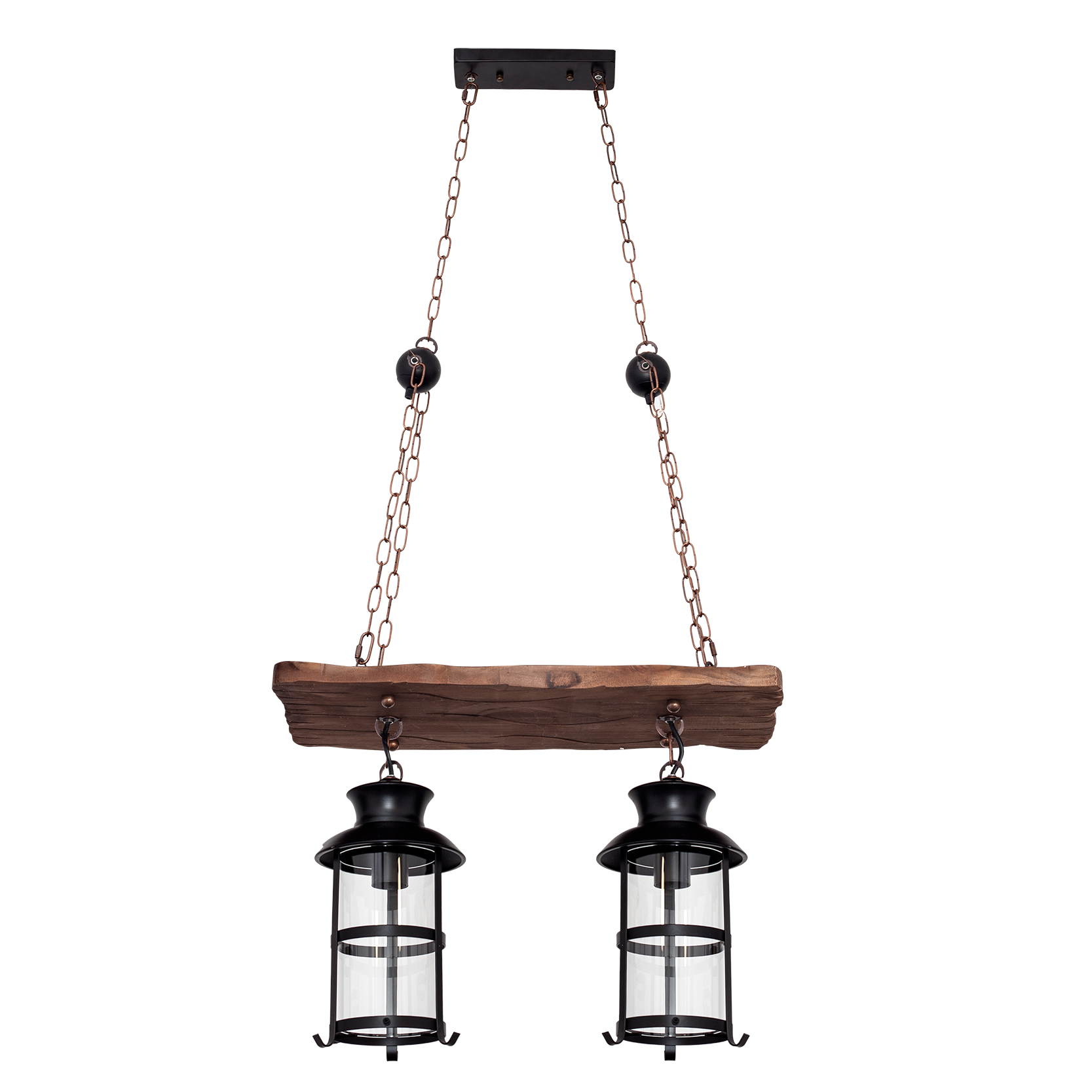 Lámpara colgante rústica con altura regulable, ideal para salones