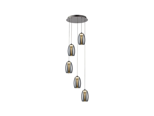 Lámpara Colgante LED Nebula 5 Luces Cromo Schuller - vista principal | Schuller
