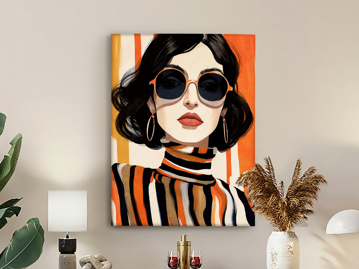 Cuadro Pintura Acrílica Orange 90x120 cm Moderno Schuller en ambiente decorado | Schuller