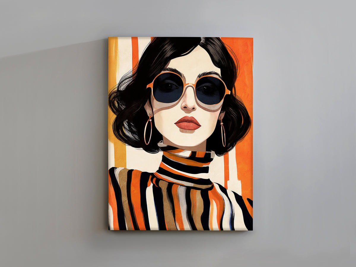 Cuadro Pintura Acrílica Orange 90x120 cm Moderno Schuller en ambiente decorado | Schuller