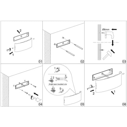 Aplique exterior King blanco en ángulo lateral - Detalle metal