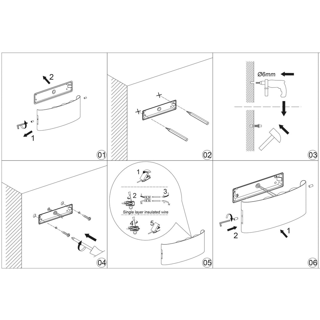 Aplique exterior LED King negro con luz proyectada arriba y abajo