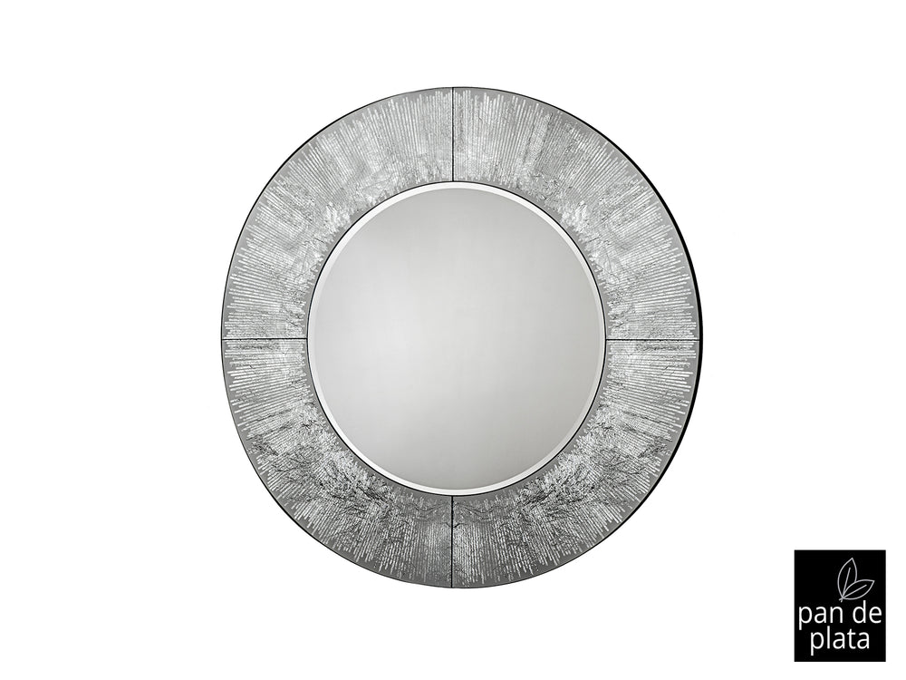 Espejo Redondo de Pared Aurora 100 cm Pan de Plata Schuller