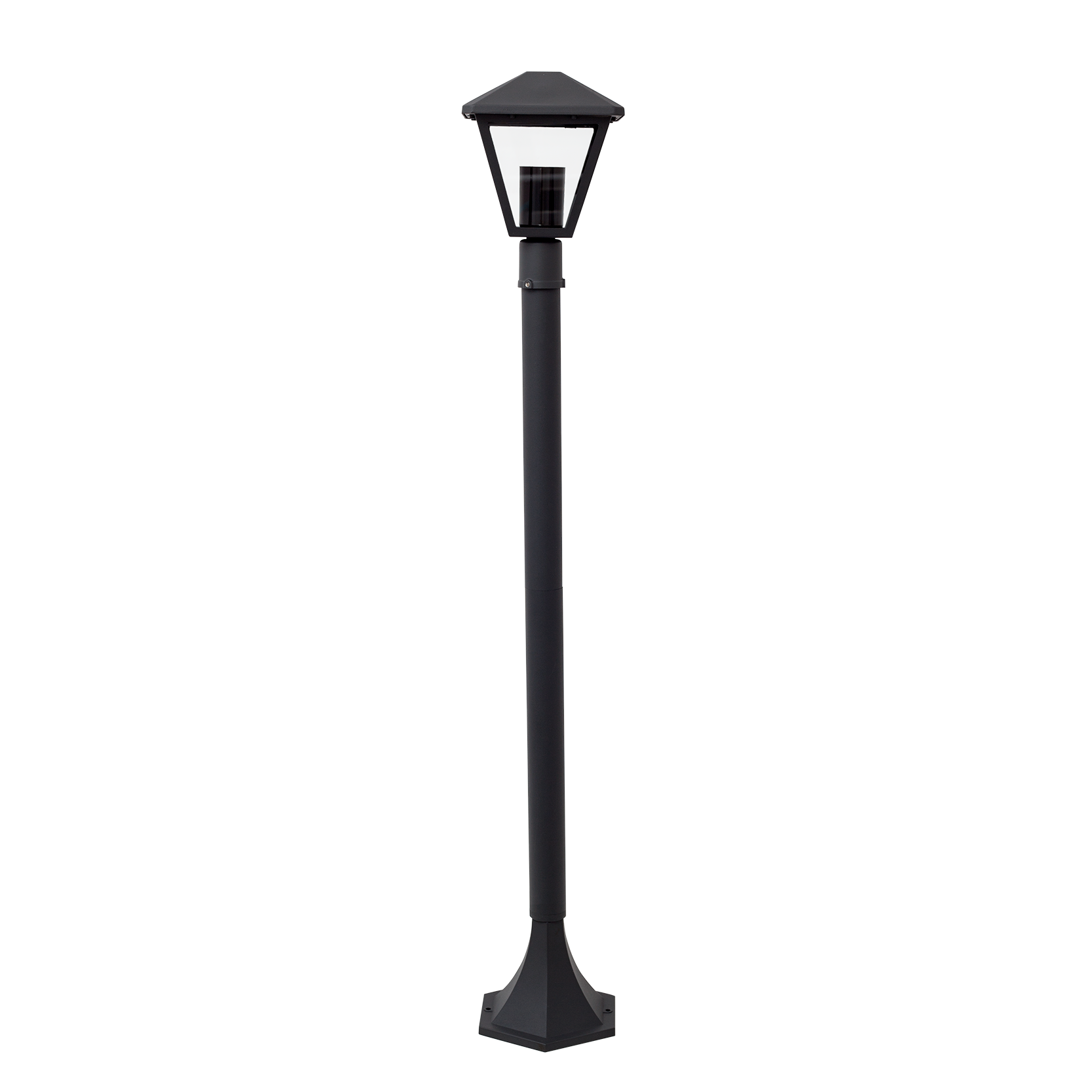 Farola Dornela fabricada en metal color gris oscuro, ideal para iluminar tu jardín
