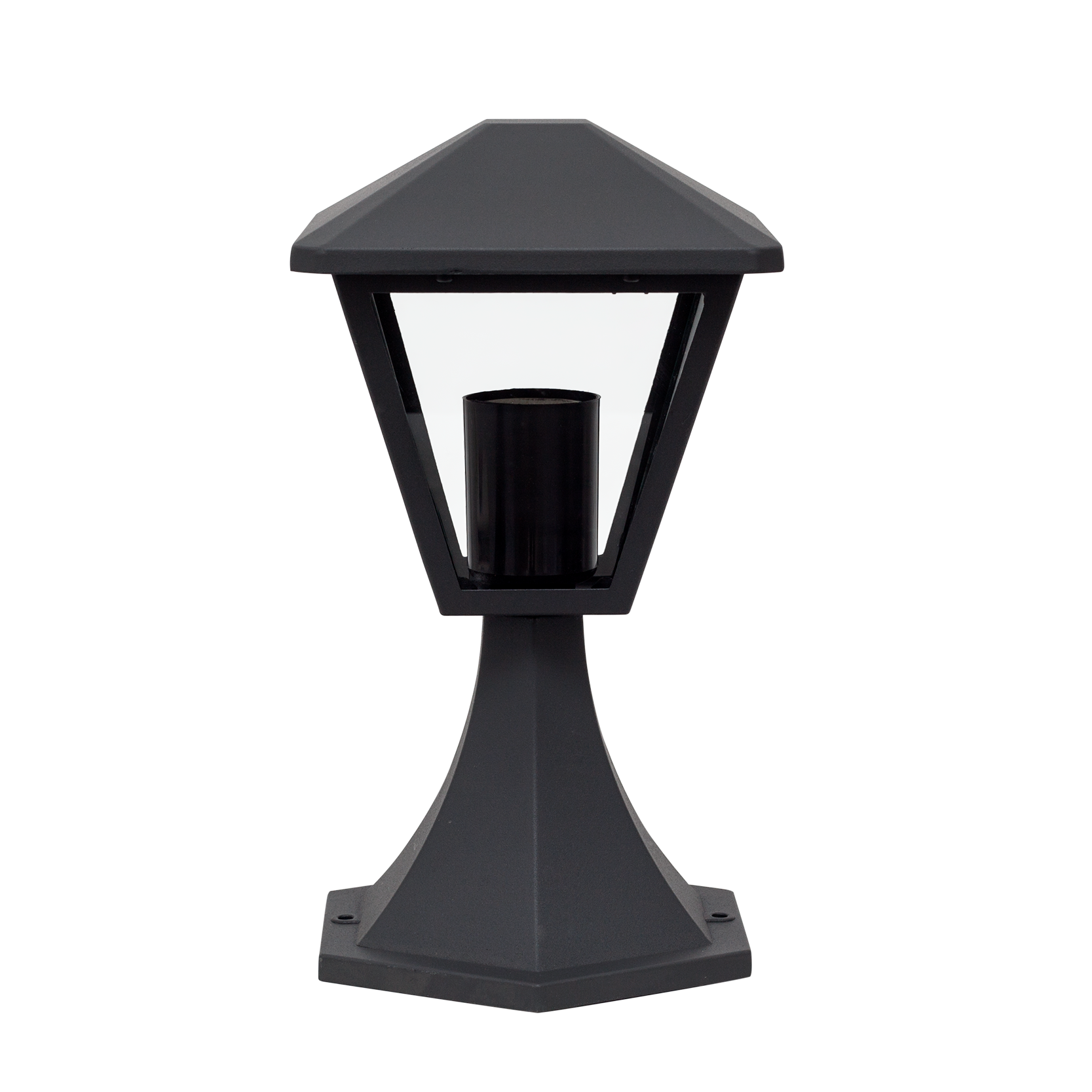 Sobremuro Dornela fabricado en metal color gris oscuro, ideal para iluminar tu jardín