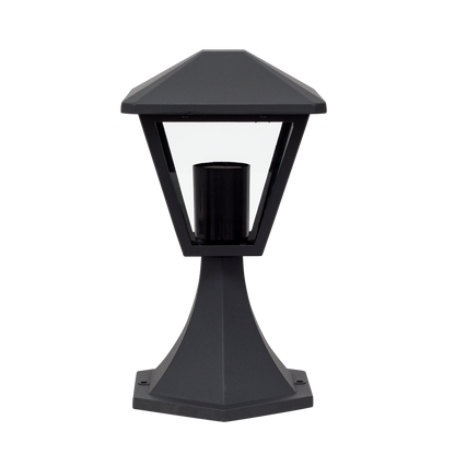 Sobremuro Dornela fabricado en metal color gris oscuro, ideal para iluminar tu jardín