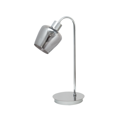 Sobremesa Soline fabricada en metal color cromo, ideal para luz difusa en interiores