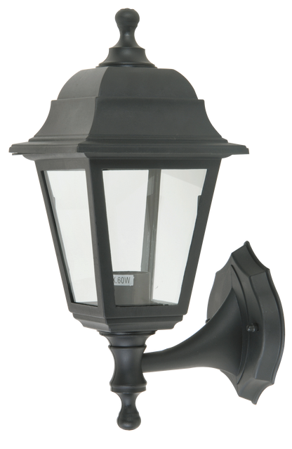 Lámpara de pared Albahaca, diseño clásico en negro, ideal para iluminar tu terraza con encanto