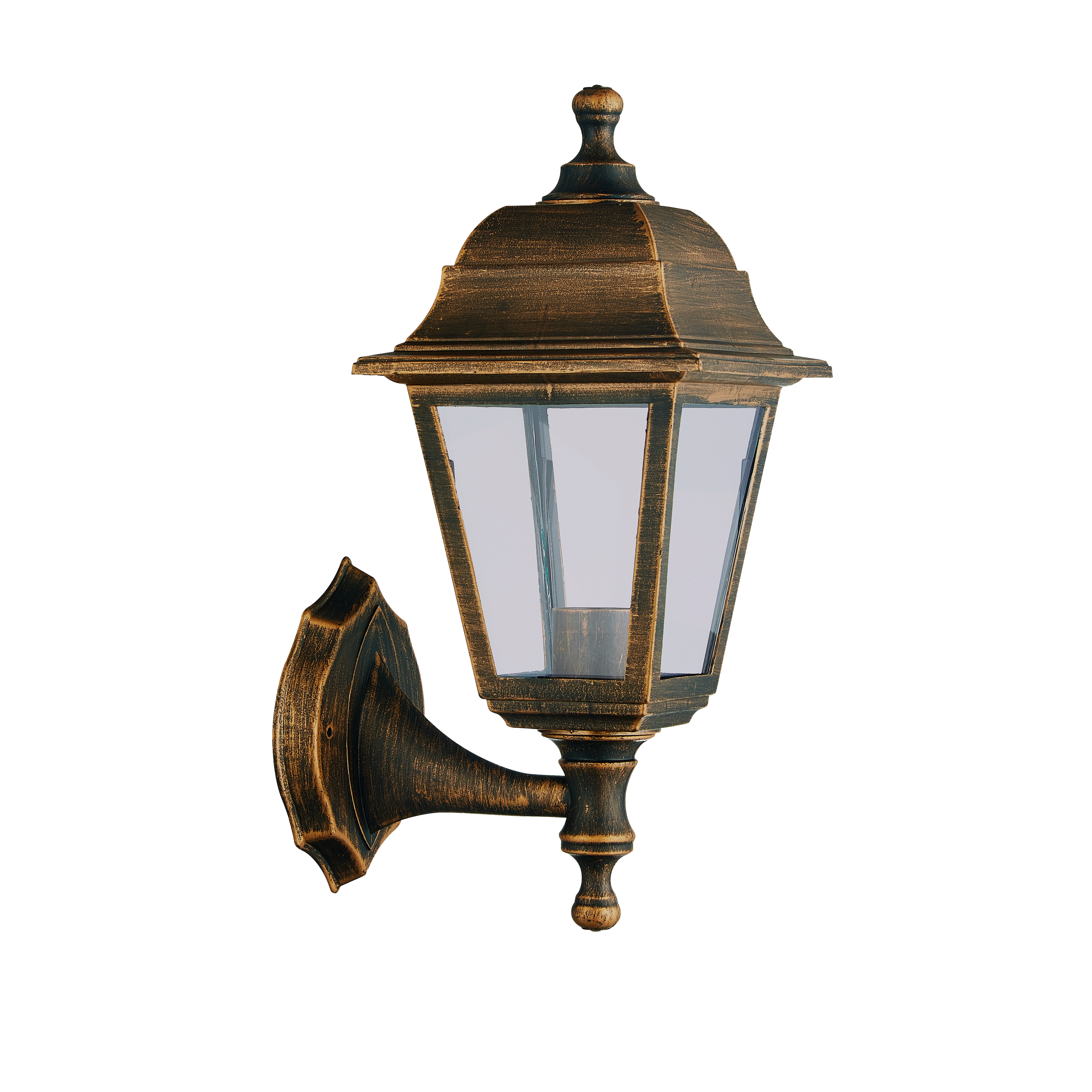 Iluminación exterior con estilo clásico en oro viejo, ideal para tu jardín o terraza