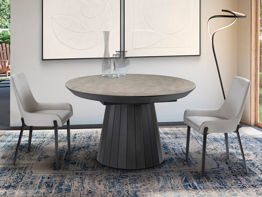 Mesa de Comedor Extensible Koria 130-230 cm Piedra y Negro Schuller en ambiente decorado | Schuller