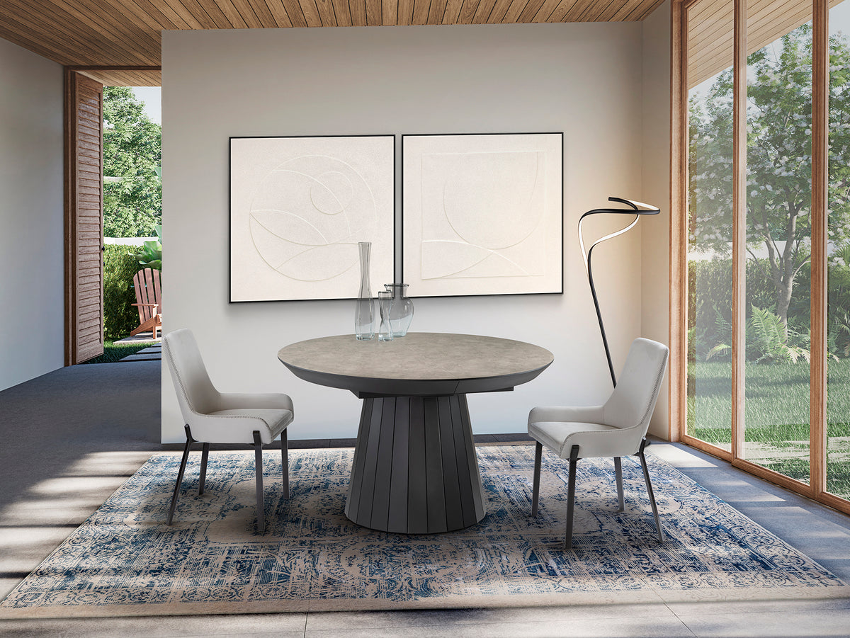 Mesa de Comedor Extensible Koria 130-230 cm Piedra y Negro Schuller - vista principal | Schuller