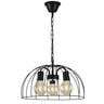 Colgante jaula Nora negro 3 luces ALEMAR - Vista principal con estructura metálica