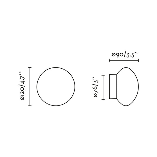 Aplique NUBO 120 fabricado en aluminio color negro mate