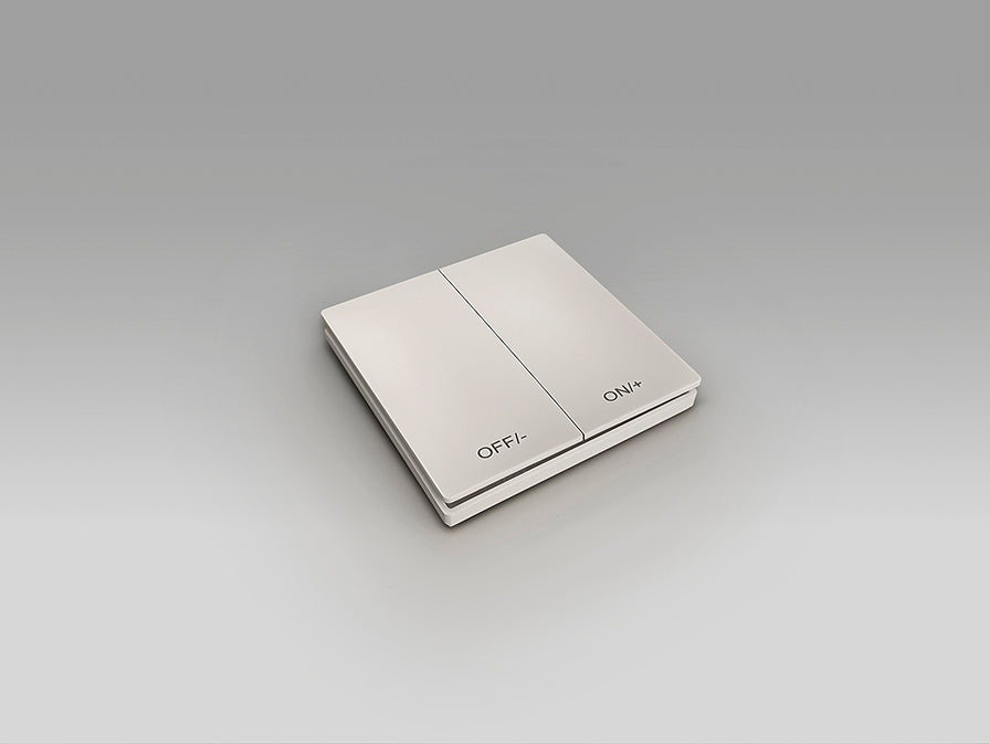 Set de Dimado Inalámbrico con Interruptor de Schuller (Set Dimado) en color Blanco con receptor y pulsador cinético - Ref 600811.
