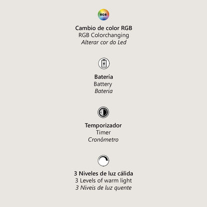 Detalle táctil y modos RGB de la sobremesa infantil Bunny verde ALEMAR - Vista cercana