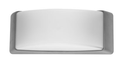 Aplique Exterior Azuki Gris IP65 de Fabrilamp, vista frontal. Iluminación moderna para exteriores.