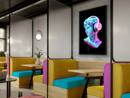 Cuadro Decorativo con Luz LED Busto 80x120 cm Negro Schuller en ambiente decorado | Schuller