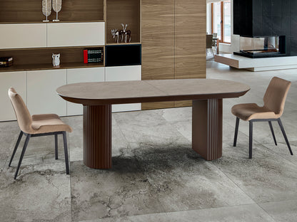 Mesa de Comedor Extensible Irati 286 cm Piedra y Marrón Schuller en ambiente decorado | Schuller · Ref. 607087