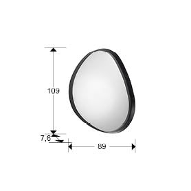 Medidas Espejo Decorativo Julie de Schuller (Julie) en color Negro Mate con forma orgánica irregular - Ref 607230.
