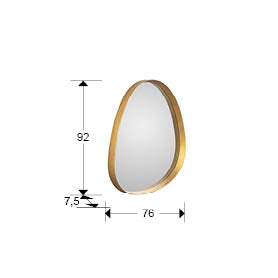 Medidas de Espejo Decorativo de pared Julie de Schuller (Julie) con forma orgánica y marco dorado - Ref 607384.

