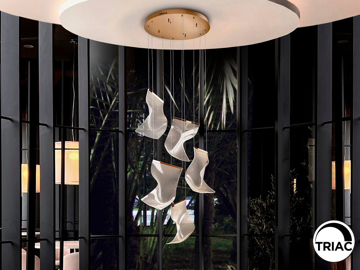 Lámpara Colgante LED Velos Schuller - 5 luces, Oro rosa, No regulable | Schuller · Ref. 609583