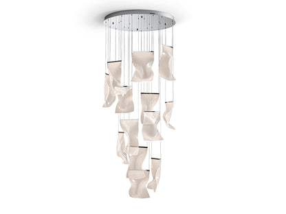Lámpara de Techo Colgante Velos de Schuller (Velos) con 13 tulipas de metacrilato y base cromada - Ref 609647ND.

