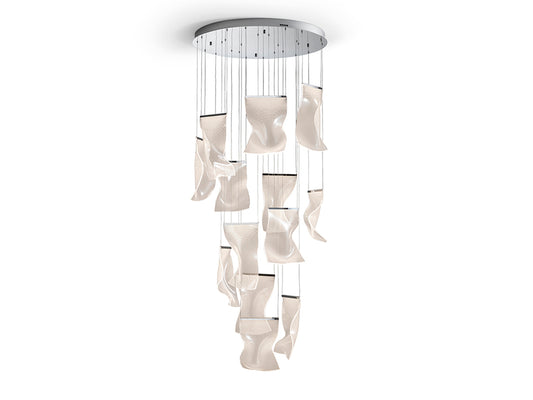 Lámpara de Techo Colgante Velos de Schuller (Velos) con 13 tulipas de metacrilato y base cromada - Ref 609647ND.

