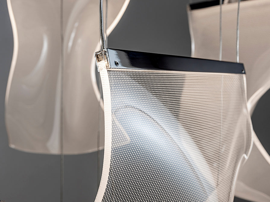 Detalles cromo Lámpara de Techo Colgante Velos de Schuller (Velos) con 13 tulipas de metacrilato y base cromada - Ref 609647ND.

