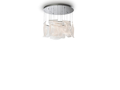 Lampara Lámpara de Techo Colgante Velos de Schuller (Velos) con 13 tulipas de metacrilato y base cromada - Ref 609647ND Recogida como plafón. 