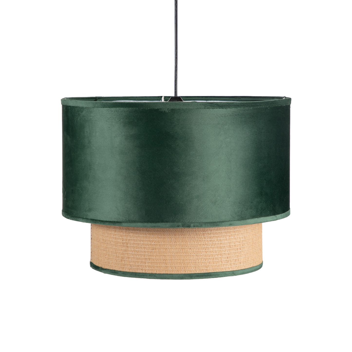 Colgante Nerva fabricado en Textil color Verde, ideal para iluminar tu salón